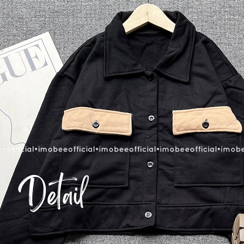 WINNIE JACKET CROP TWO TONE KOREA