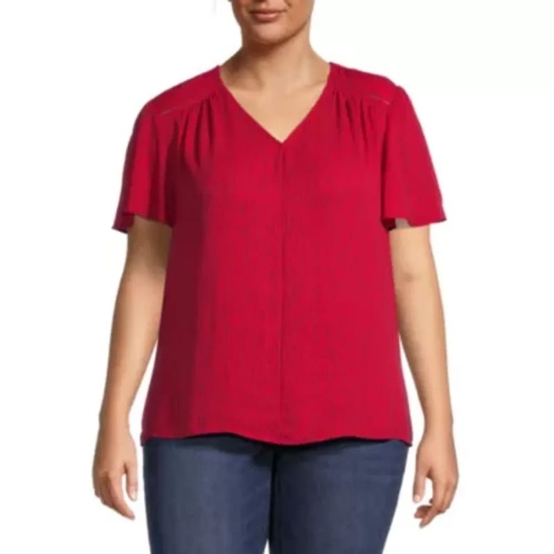 Liz claiborne V neck short sleeve Blouse (2)