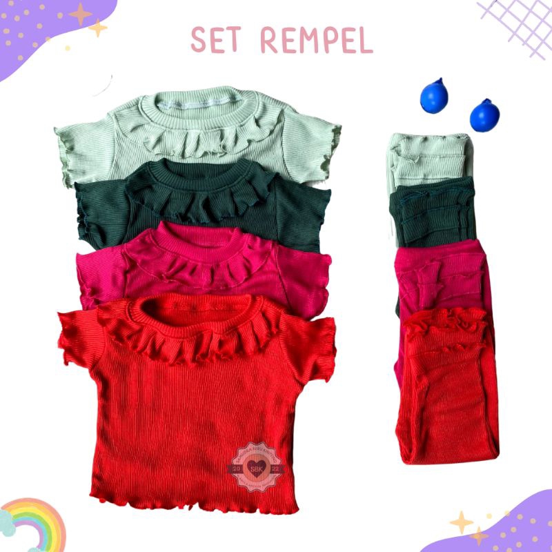 Baju Setelan Anak Perempuan REMPEL Ruffle Knit Tee 1-5 Tahun