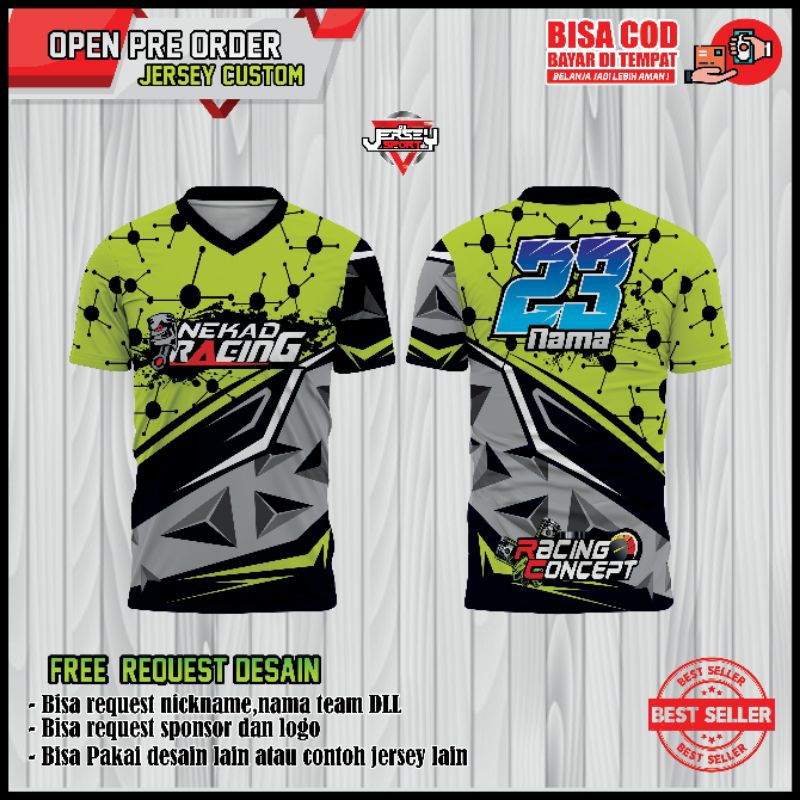 Jersey Baju Racing Desain Custom bebas
