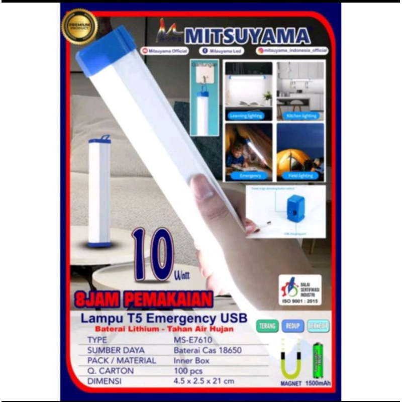 Lampu Emergency Led neon panjang Mitsuyama MS E 7630 10w 15w 30w