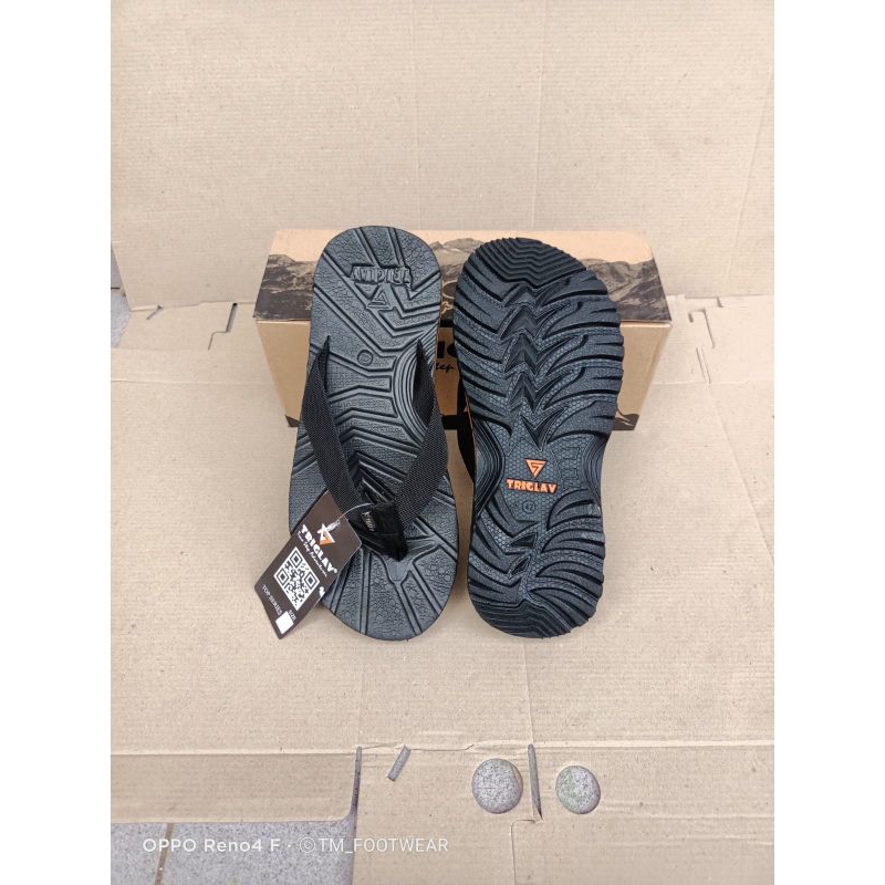 Sandal Jepit Gunung Outdoor Pria Hitam Triglav