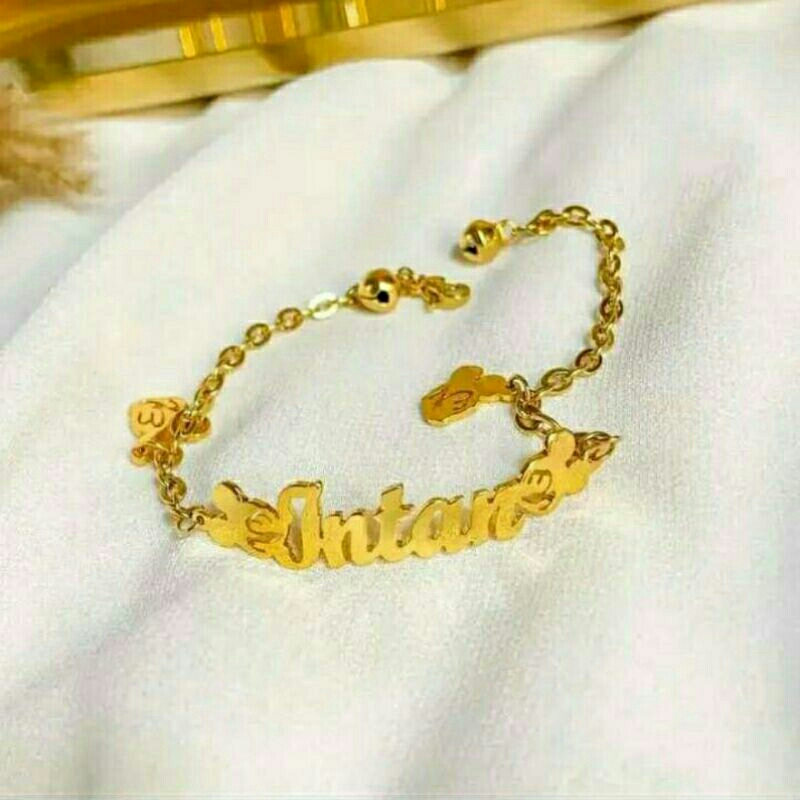 Gelang Mickey / gelang nama custom/ gelang tangan / gelang wanita titanium anti karat