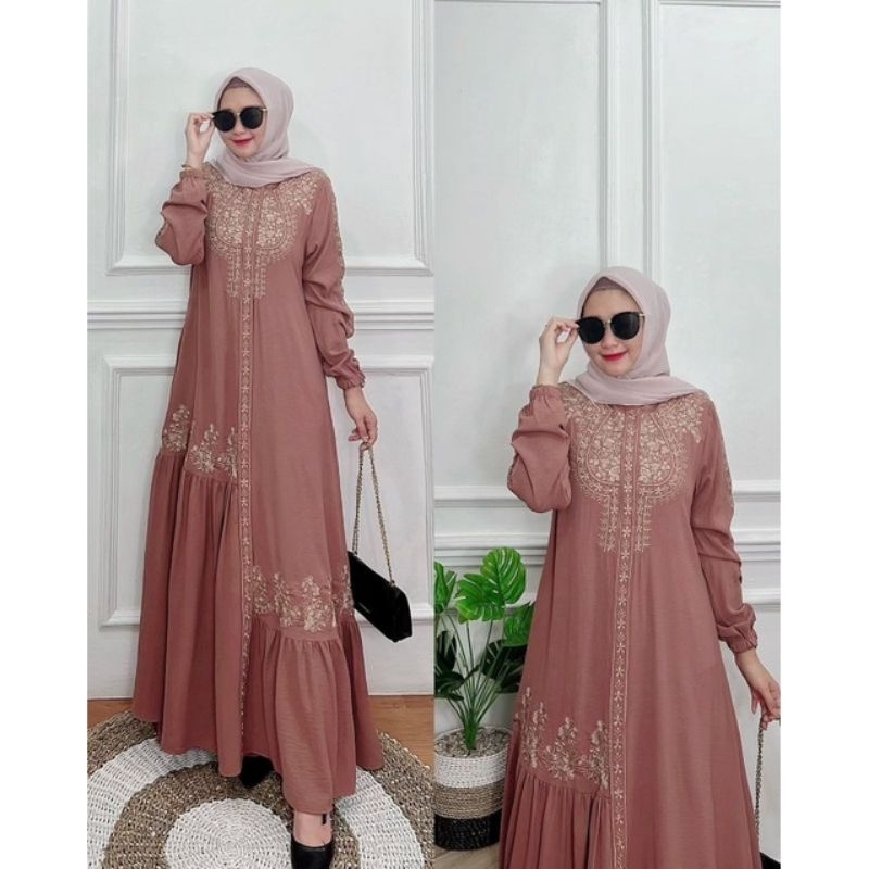 MIWA DRESS Gamis Bordir Gamis Crinkel Gamis Daily Matt Crinkle Airflow