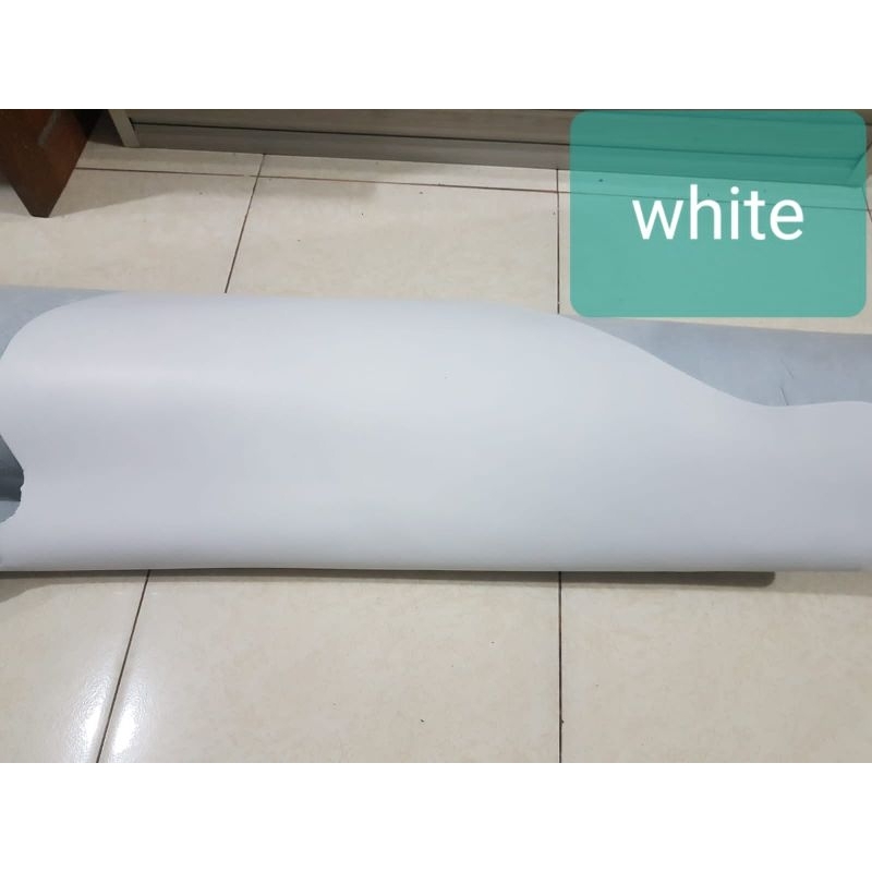 Bahan Kulit Sapi Lembaran Fullgrain warna Putih