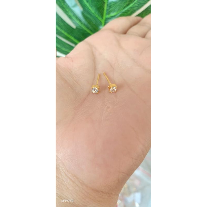 giwang perak lapis emas 22karat