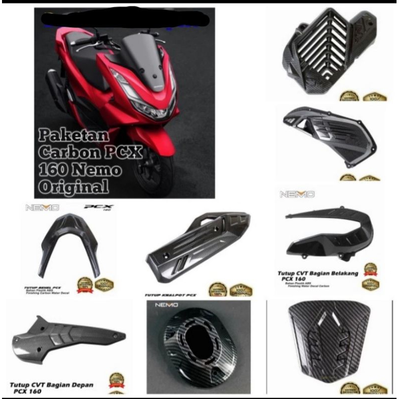 Aksesoris Cover Carbon PCX 160 2022 2023 Nemo