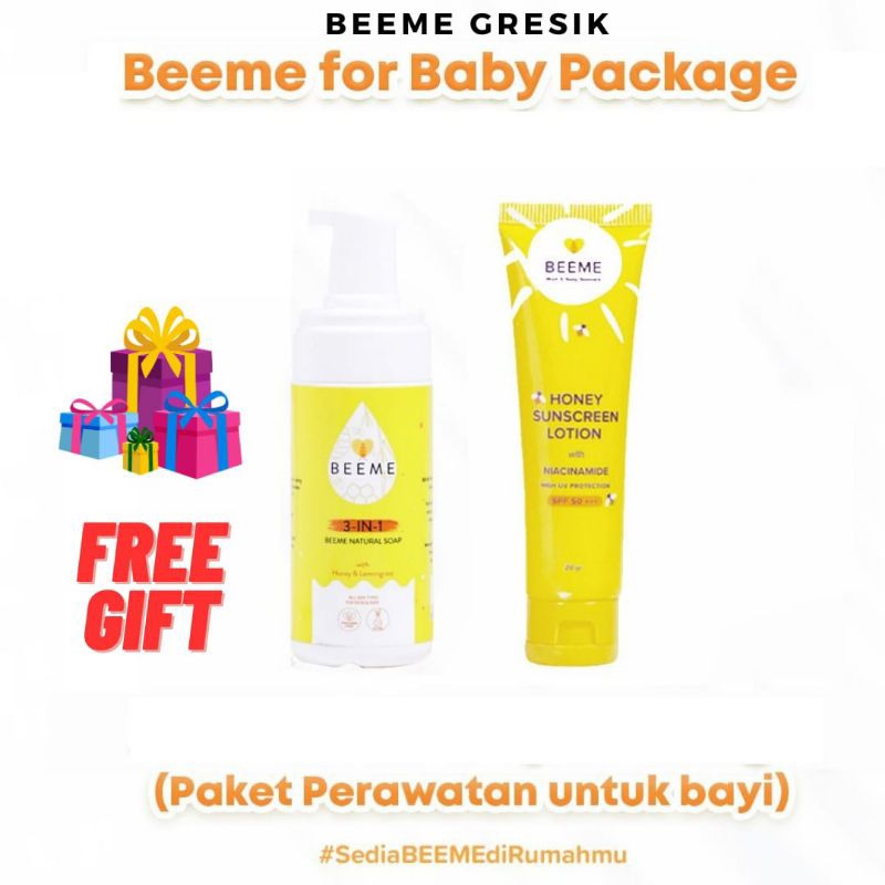Paket Beeme Sunscreen Niacinamide &amp; Sabun Beeme Natural 3in1