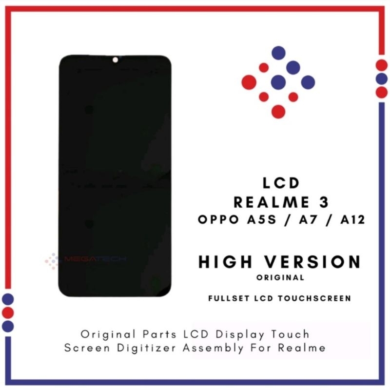 LCD OPPO A5S / OPPO A7 / OPPO A12 / REALME 3 Universal Fullset Touchscreen