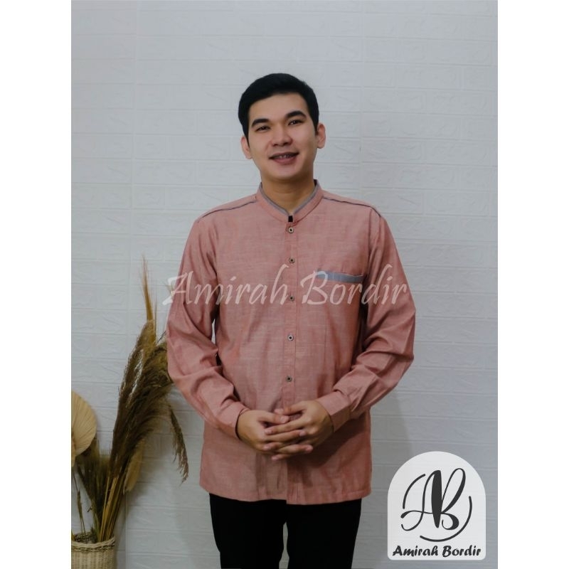 BAJU KOKO DEWASA LENGAN PANJANG KATUN POLOS OXFORD PREMIUM CASUAL SIMPEL &amp; KEKINIAN ADA VARIASI MANSET DI TANGAN
