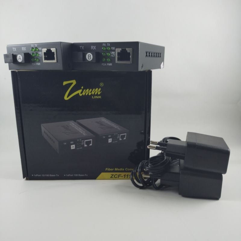 HTB~MEDIA CONVERTER 1 FO~1 LAN ZIMMLINK ZCF-111F 10/100Mbps A&amp;B 25KM