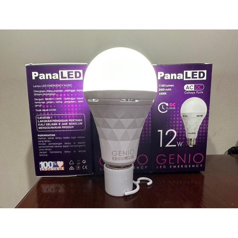 Lampu Emergency LED Panaled Genio 9Watt, 12Watt, 18Watt / Lampu Darurat 9W, 12W, 18W Rechargeable