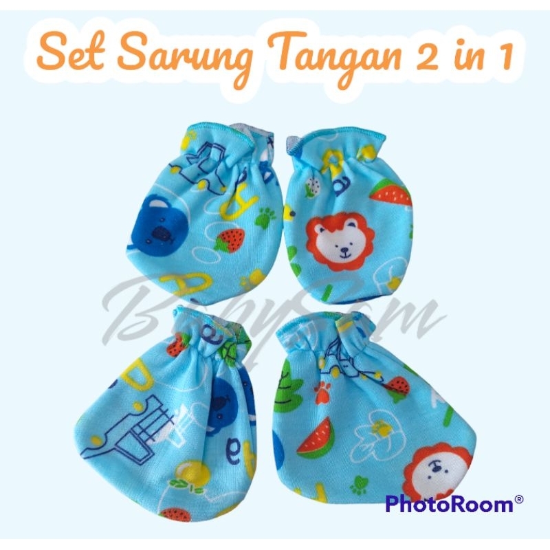 Sarung Tangan dan Kaki Bayi Full Print Hany Baby Premium Quality SNI