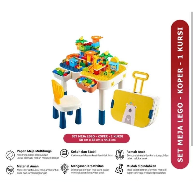 Ohanababy.id MAINAN BUILDING BLOCK TABLE SET 7IN1 / MEJA BELAJAR / MEJA BLOK / MEJA KOPER /