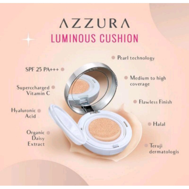 AZZURA Luminous Cushion Spf 25 PA+++ | Flawless Look Bedak Basah