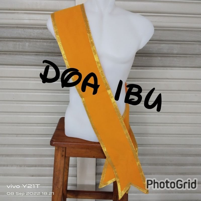 

best seller slempang bludru slempang wisuda polos warna kuning