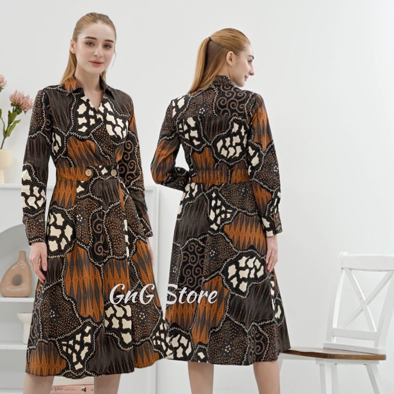 Dress Batik 315 ALI / Dress Batik Wanita Modern