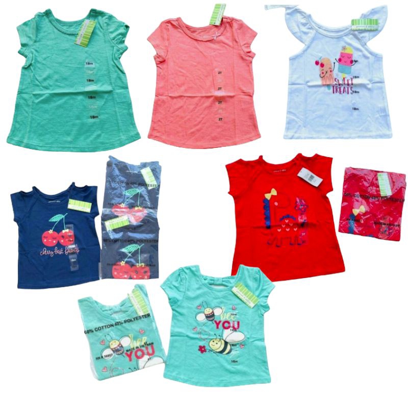 kaos anak balita perempuan peanut and ollie/kaos polos balita