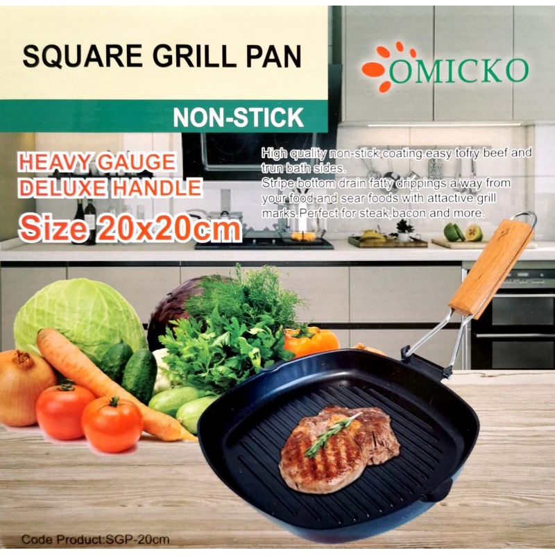 Omicko Panggangan Grill Kompor BBQ Daging 32cm / Kotak 20x20cm