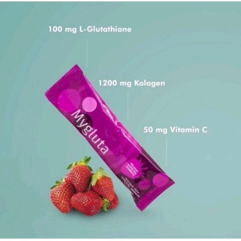 MYGLUTA COLLAGEN GLUTATHIONE PENCERAH KULIT strawberry