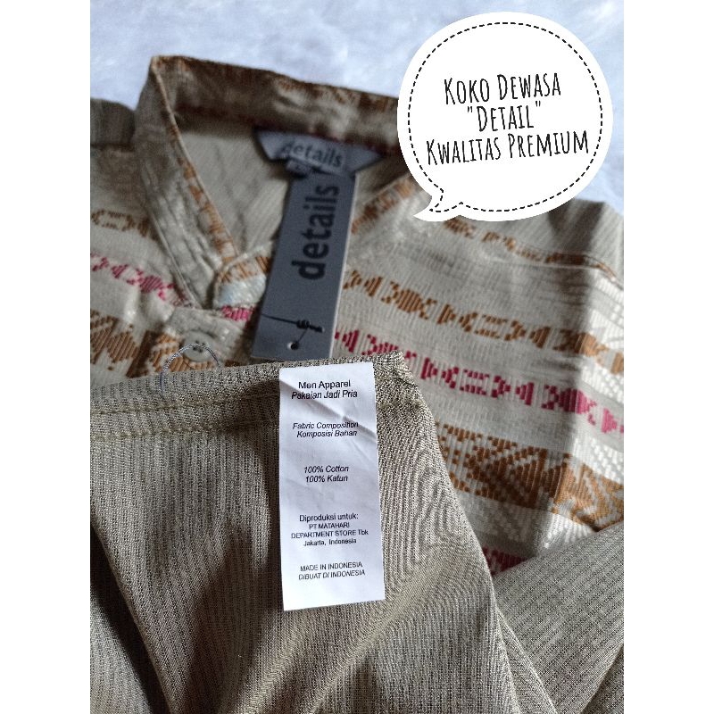 Koko Details Dewasa lengan pendek