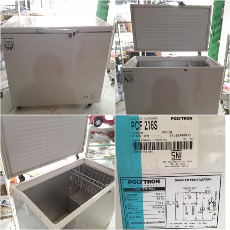 Freezer Denpoo 190liter dan Polytron 200liter Second