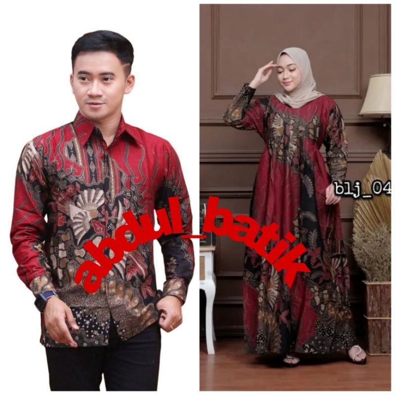 0Batik Couple_Maora Sania Ruffle Batik Couple Ori Ndoro Jowi DNT Garansi Termurah