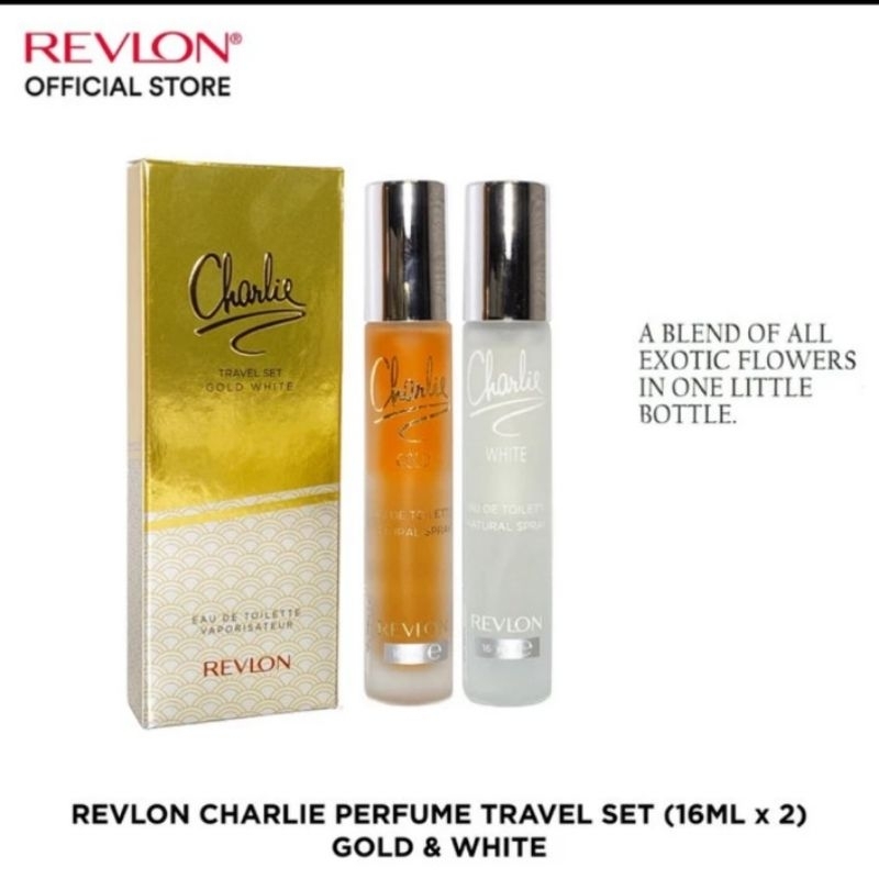 Revlon Charlie Parfume Varian Travel Size Gold & White
