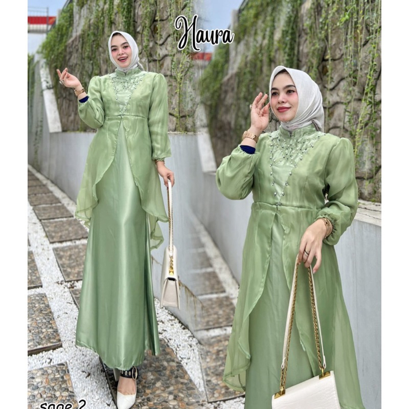 Gamis Kondangan Pesta Simple Organza Haura