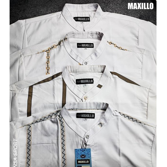 BAJU KOKO MAXILLO LENGAN PANJANG WARNA PUTIH