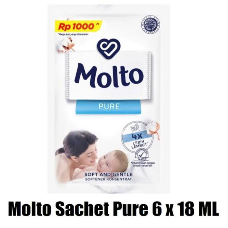 MOLTO ULTRA SOFT PURE PELEMBUT PAKAIAN SACHET 18ML
