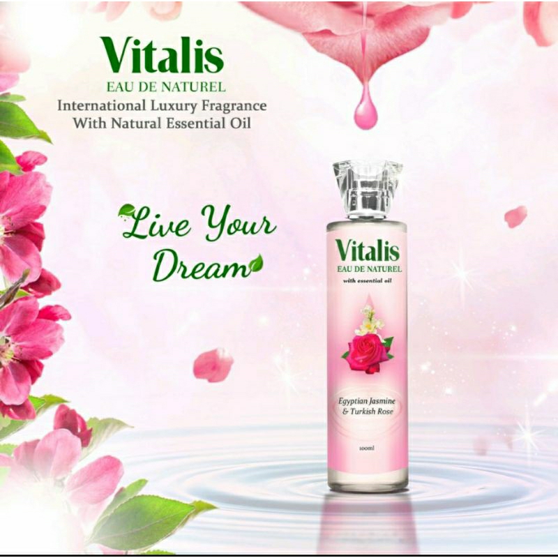 Vitalis Eau De Natural With Essential Oil 100ml | Parfum Wanita Tahan Lama