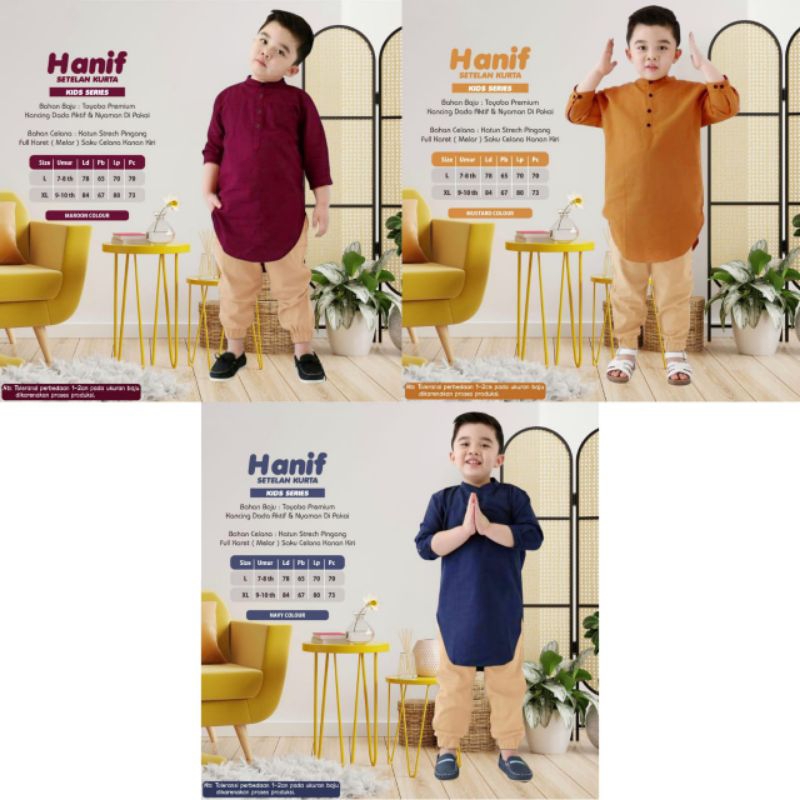 HANIF SETELAN BAJU MUSLIM ANAK