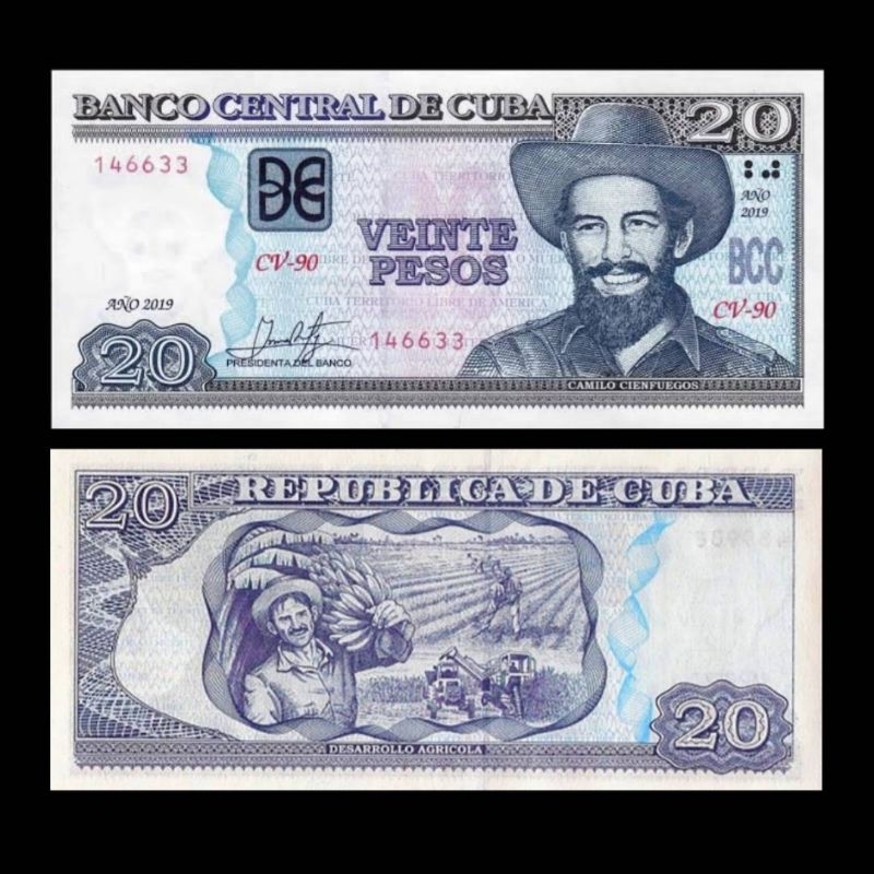 CUBA 20 PESOS 2019 UNC GRESS CAMILO CIENFUEGOS UANG KUBA 20 PESOS