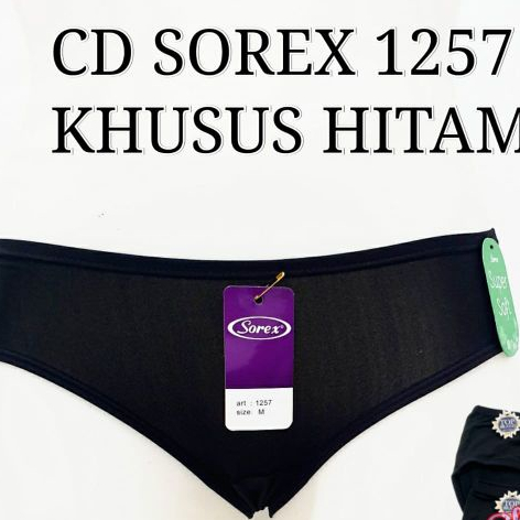 TOKO SOREX | [ 6 PCS ] Cd Sorex 1257 Khusus Hitam Cutting Mini Celana Dalam Wanita Sorex 1257 Khusus