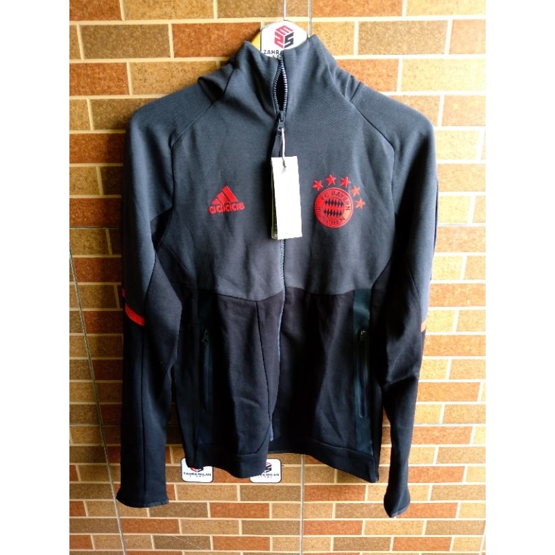 Jaket Adidas FC Bayer Munchen Grey Black Original