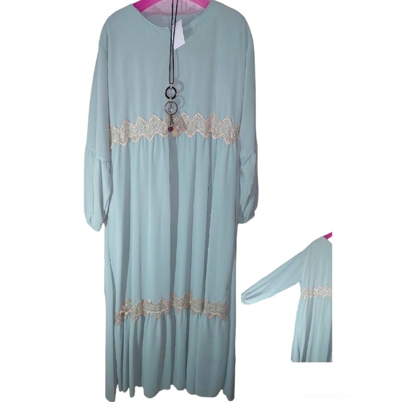 Gamis Wanita Rayon Tangan Balon