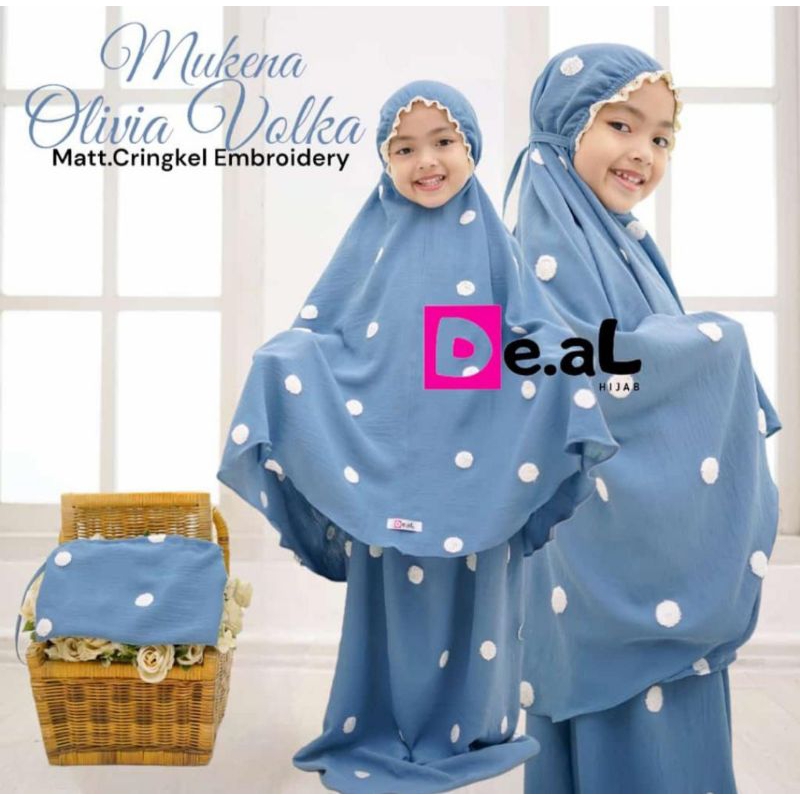 MUKENA ANAK CRINCLE VOLKA OLIVIA (3 sampai 6tahun)