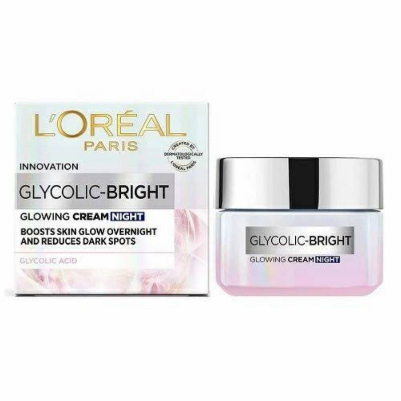 Loreal Glycolic Night Cream 15mL  / Facial Foam 50ml/ Revitalift Hyaluronic Acid Plumping Gel Cleanser 100 mL Face Wash/ L'oreal White Perfect Cuci Muka