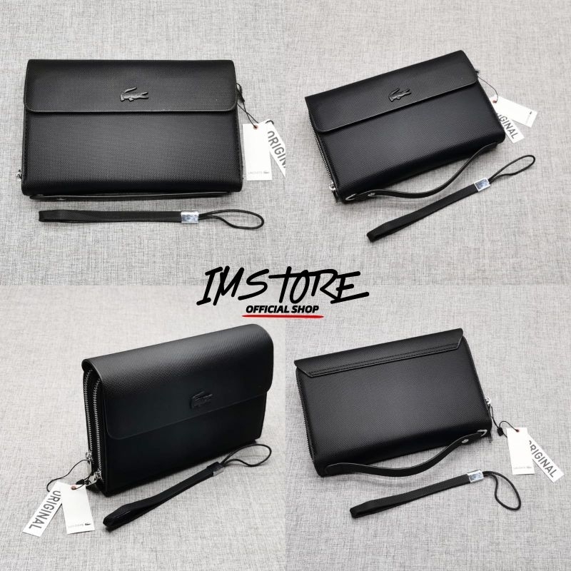 Handbag Leather Grid 022 Black (Penutup sudah magnet) Free Ballpoint Gold Exclusive