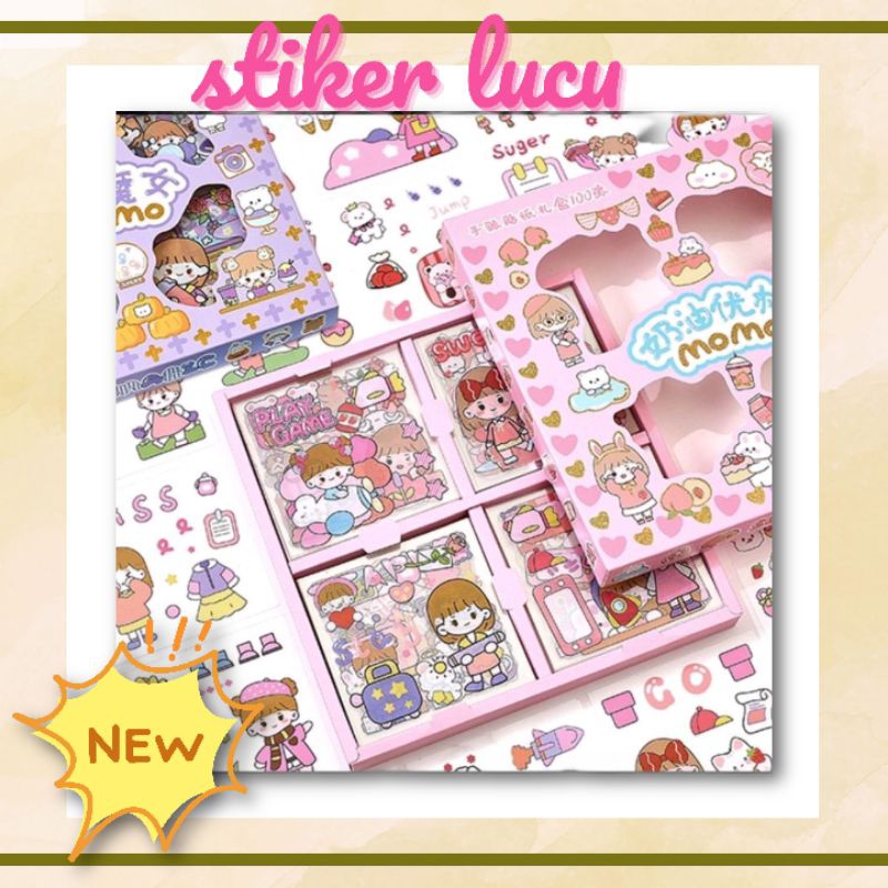 

100 lembar sticker lucu motif korea anti air