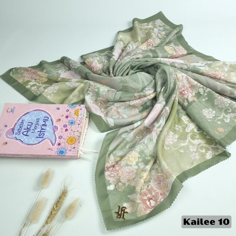 (KAILEE010) Shofa Fashion-Hijab Segi Empat Voal Motif HighQuality Orin Digital Printing