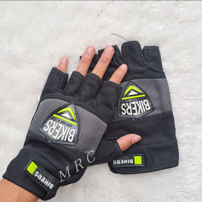 Sarung Tangan Motor Cowok Pendek Hitam Kombinasi Warna