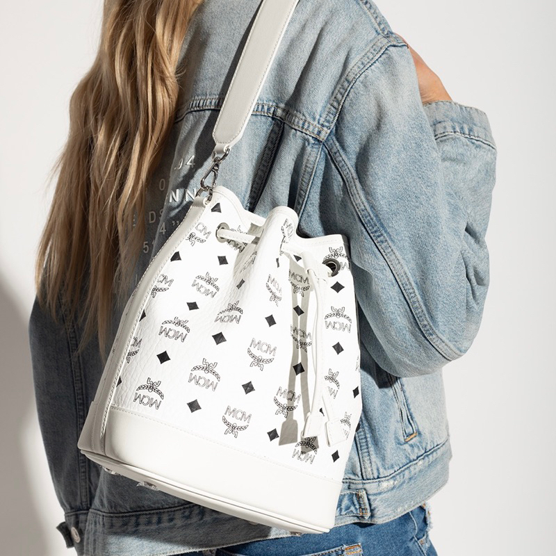 Original MCM Medium Dessau Drawstring Bag in Visetos