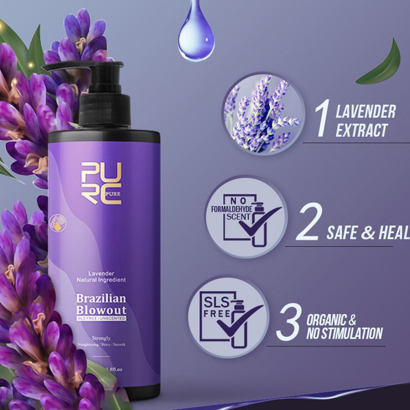 Purc Lavender  treatment brazilian pelurus rambut Smooting pure kratin original promo COD