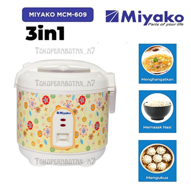 Magic com Miyako MCM-609 mini/rice cooker miyako 0.63liter/magic com kecil/rice cooker anak kos