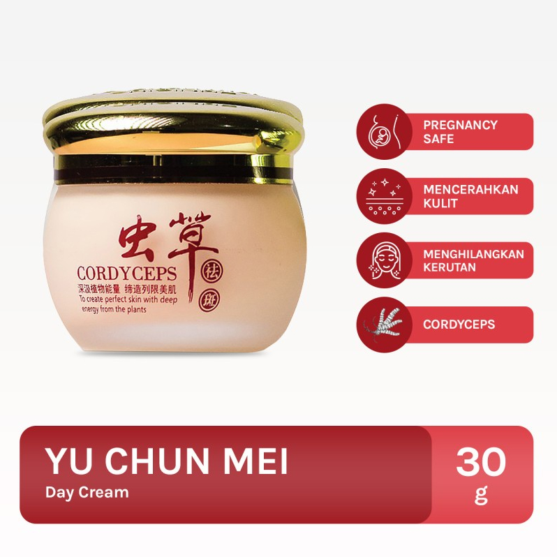 ORIGINAL BPOM -  YU CHUN MEI CORDYCEPS CREAM SIANG MALAM - FACIAL WASH YUCHUNMEI - SERUM YUCHUNMEI