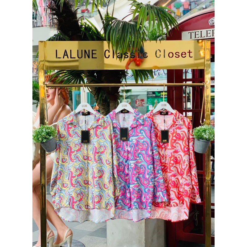 KEMEJA LALUNE MOTIF SWIRL 100% ORIGINAL IMPORT BANGKOK