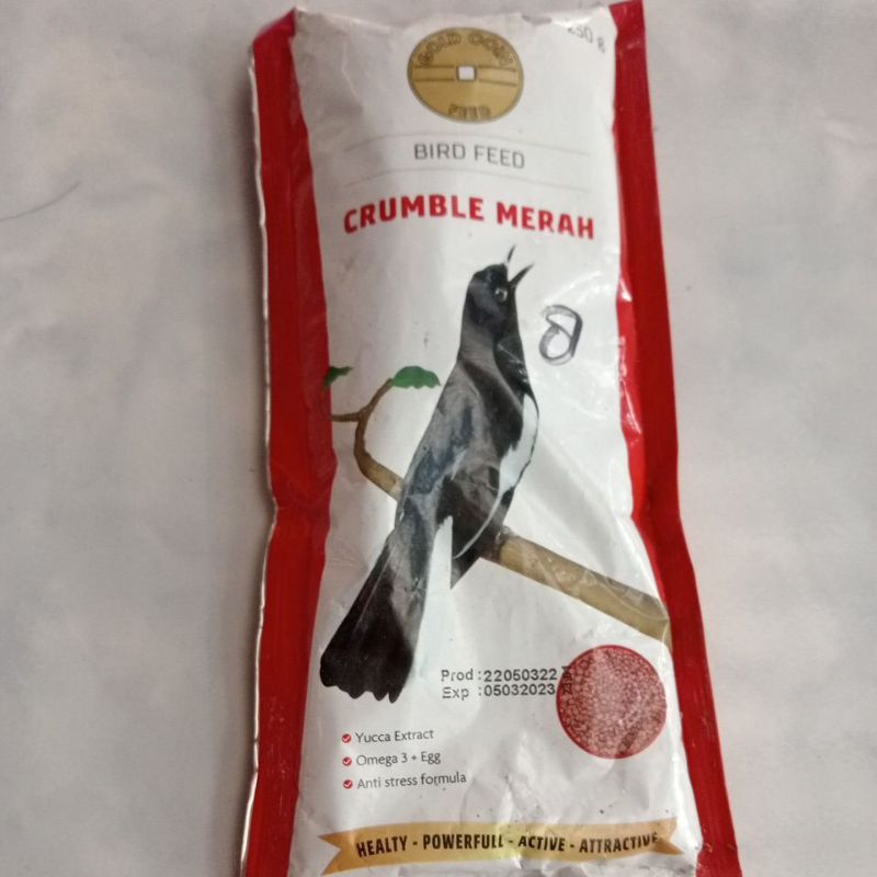 pakan burung gold coin crumble merah