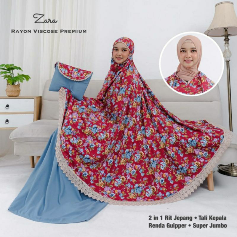 (RATU AYU) Mukena Dewasa 2 in 1 Rayon Viscose Size Super Jumbo